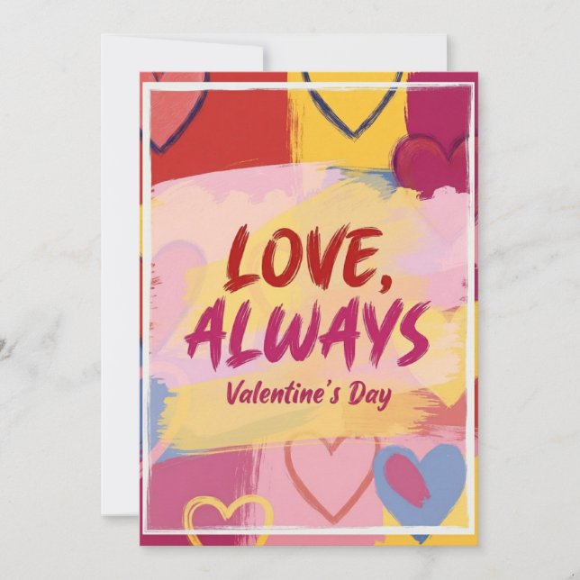 Carte postale de la Saint-Valentin peinture Pop Ar (Devant)
