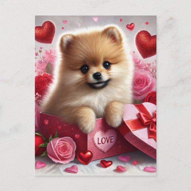 Carte postale de la Saint-Valentin pour chien Pomé (Devant)