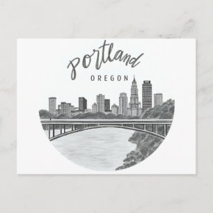 Carte postale de la skyline de Portland Oregon