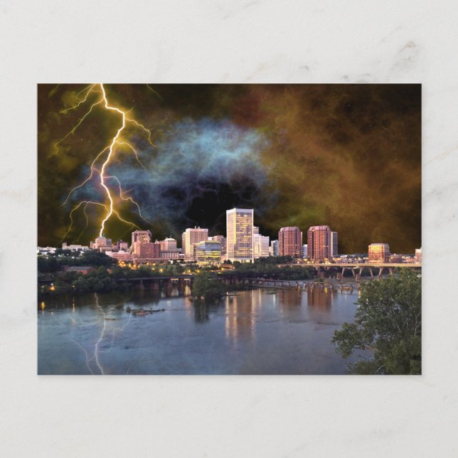 Carte postale de la skyline orageuse de Richmond (Devant)