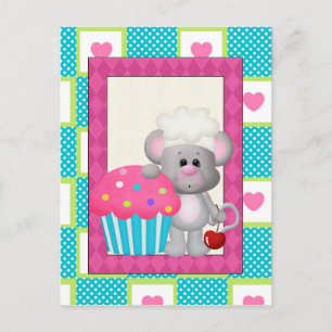 Carte postale de la souris Cupcake
