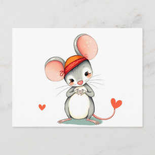 Carte postale de la Souris Mignonne et Douce