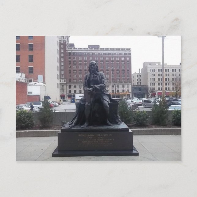 Carte postale de la statue de Ben Franklin (Devant)