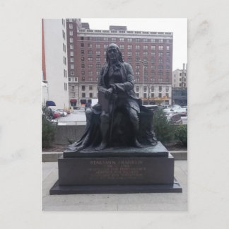 Carte postale de la statue de Benjamin Franklin