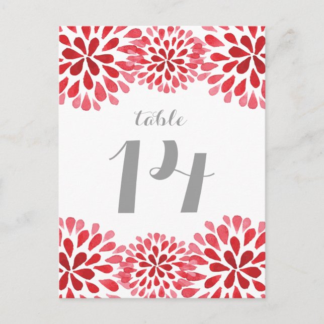 Carte postale de la table Chrysanthemum Red Waterc (Devant)