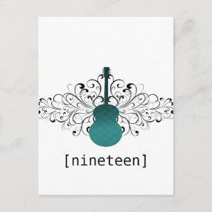 Carte postale de la table de guitare turquoise Swi