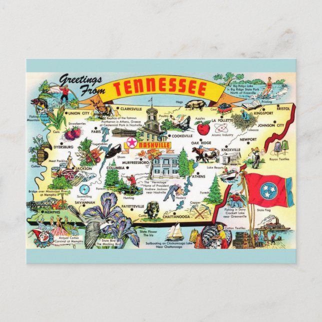 Carte postale de la Tennessee vintage  (Devant)
