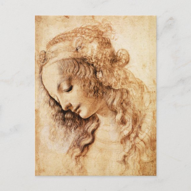 Carte postale de la tête de femme Da Vinci (Devant)