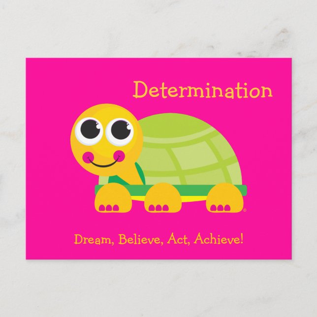 Carte postale de la tortue mûre de détermination (Devant)