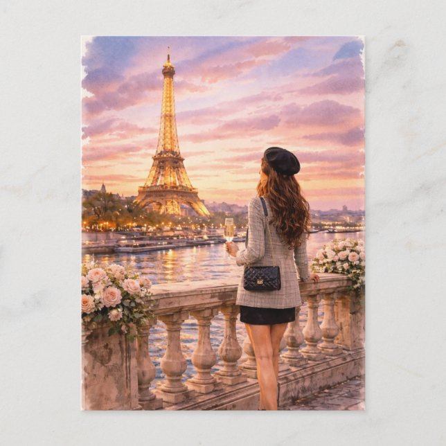 Carte postale de la Tour Eiffel de Paris (Devant)