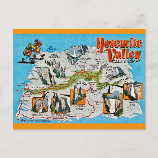 Carte postale de la vallée de Yosemite (Devant)