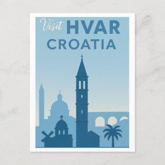 Carte postale de la vieille ville de Hvar Island -
