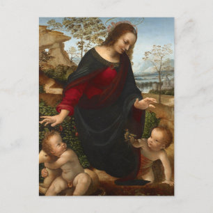 Carte postale de la Vierge à l'Enfant de Léonard d