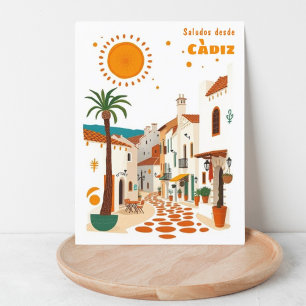 Carte postale de la ville blanche de Cadix Espagne