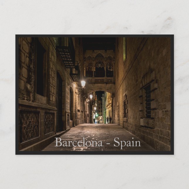 Carte postale de la ville de Barcelone, Espagne (Devant)