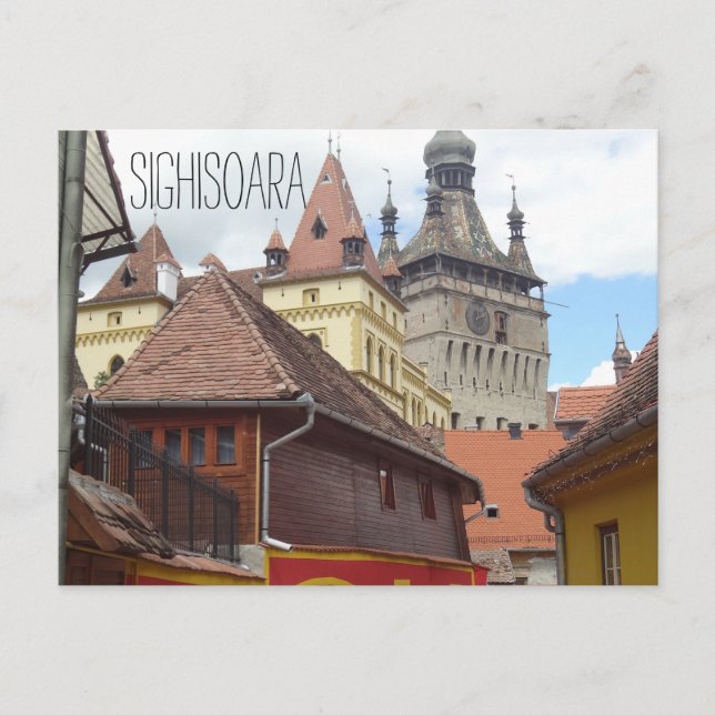Carte postale de la ville médiévale de Sighisoara (Devant)