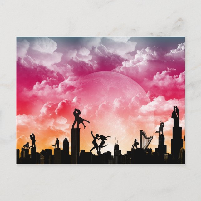 Carte postale de la ville romantique (Devant)