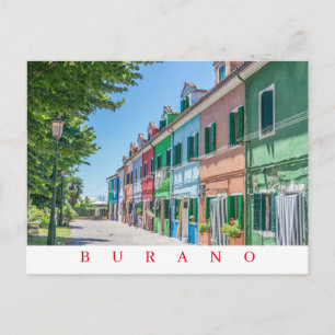 Carte postale de la vue de rue de l'île de Burano