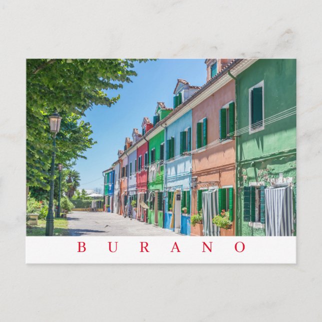 Carte postale de la vue de rue de l'île de Burano (Devant)