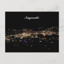 Carte postale de la vue nocturne de Nagasaki