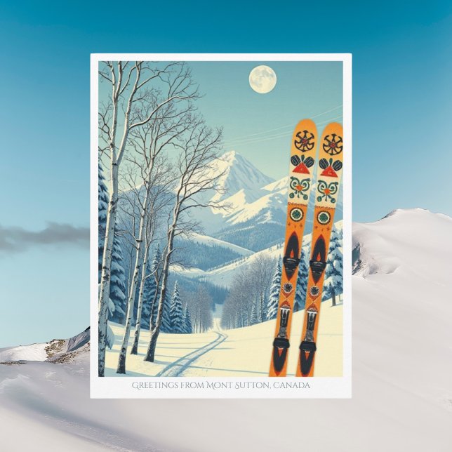 Carte postale de la zone skiable Mont Sutton Québe (Créateur téléchargé)
