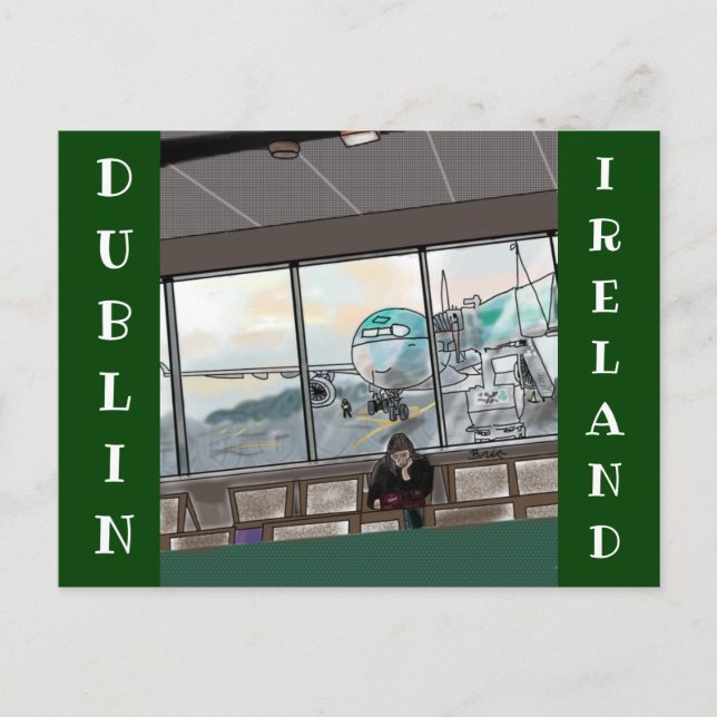 Carte postale de l'aéroport de Dublin Irlande (Devant)