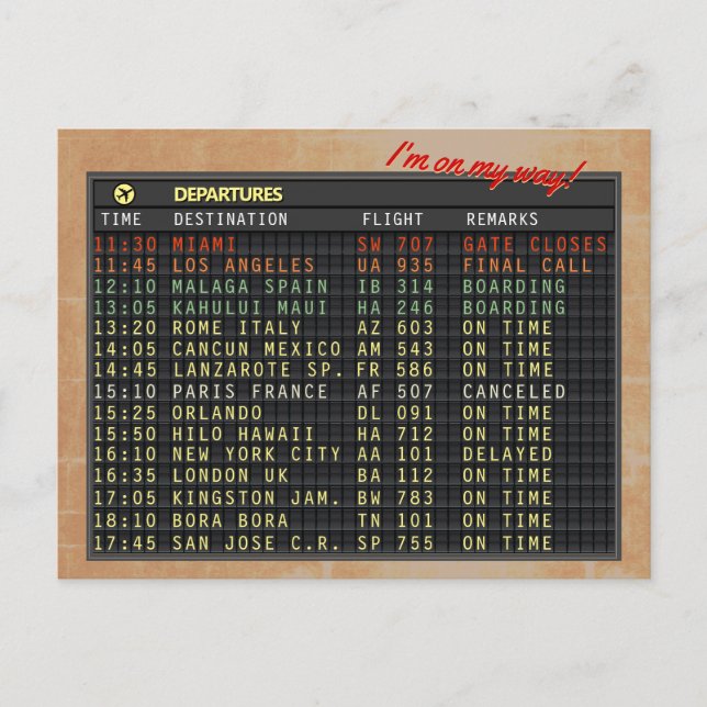 Carte postale de l'Aéroport (tout le texte personn (Devant)