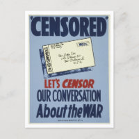 Carte postale de l'affiche de la censure 2ème guer