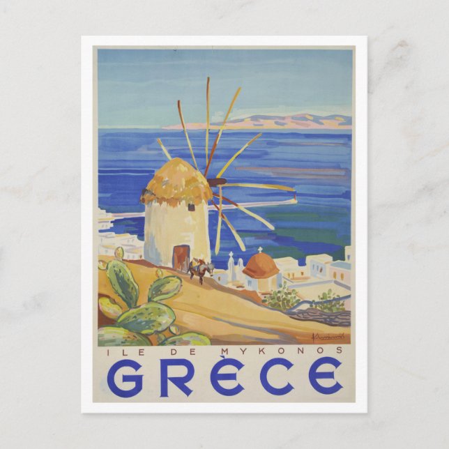 Carte postale de l'affiche de voyage de Grèce vint (Devant)