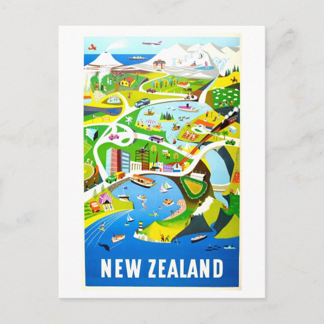 Carte postale de l'affiche de voyage de la Nouvell (Devant)