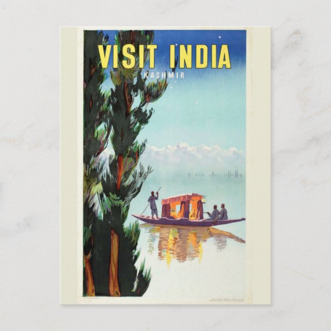 Carte postale de l'affiche de voyage en Inde (Devant)