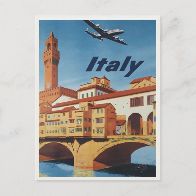 Carte postale de l'affiche de voyage Italie vintag (Devant)