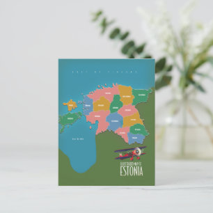 Carte postale de l'affiche de voyage vintage d'Est