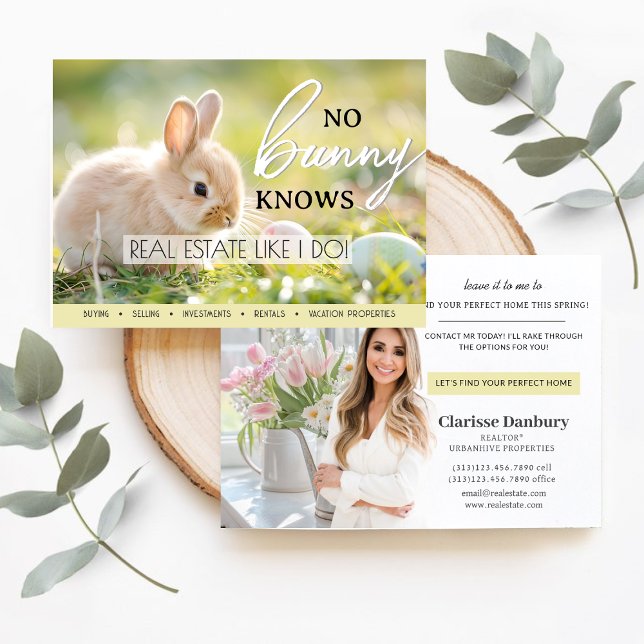 Carte postale de l'agent immobilier Spring (Realtor Agent Spring Real Estate Easter Postcard)