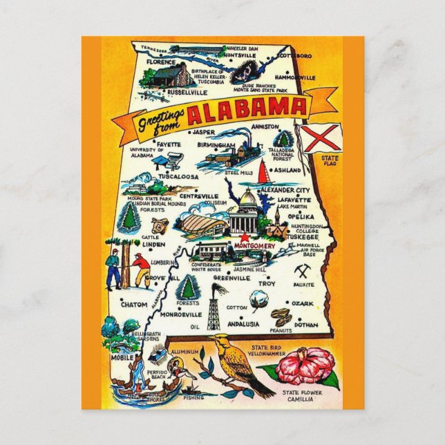 Carte postale de l'Alabama (Devant)