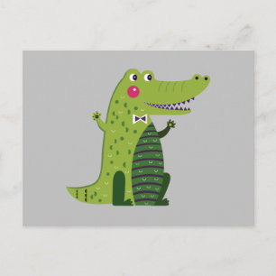 Carte postale de l'alligator mignon qui marche