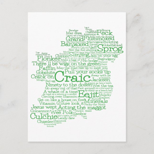 Carte postale de l'alphabet irlandais (Devant)
