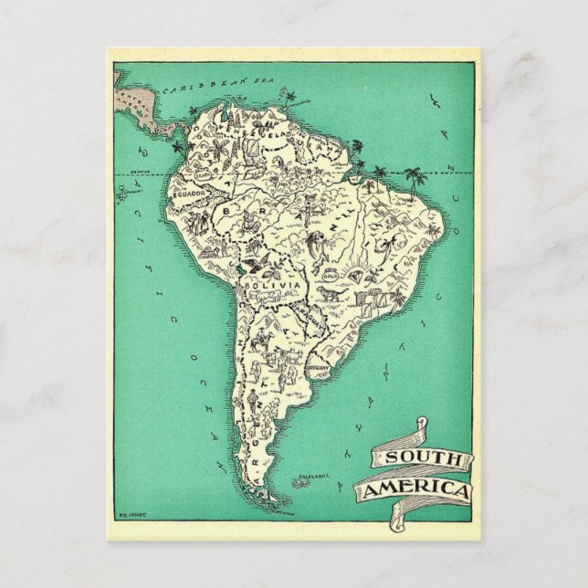 Carte postale de l'Amérique du Sud (Devant)