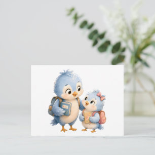 Carte postale de l'amitié de la famille Blue Bird