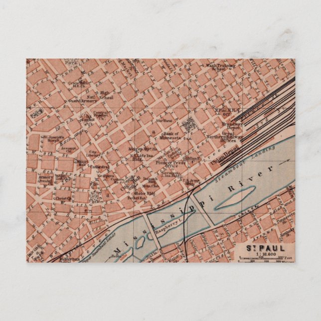 Carte postale de l'ancien St Paul MN (Devant)