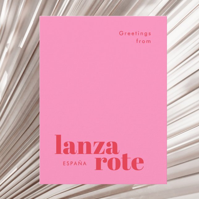 Carte postale de Lanzarote Espagne typographie mod (Créateur téléchargé)
