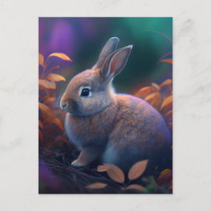 Carte postale de lapin coloré vibre
