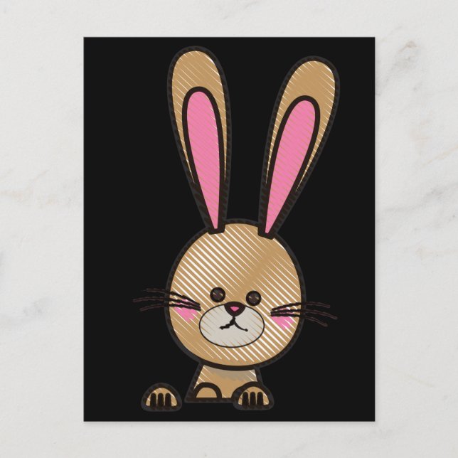 Carte postale de lapin de Pâques. (Devant)