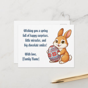 Carte postale de lapin personnalisée - Œuf ethniqu