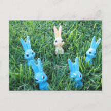 Carte postale de lapins de Pâques