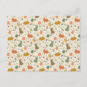 Carte postale de lapins de printemps dessinés à la