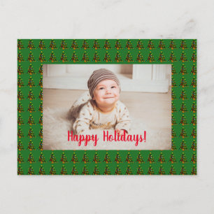 Carte postale de l'arbre de Noël vert personnalisé