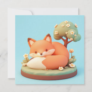 Carte postale de l'arbre floral de style argile 3D