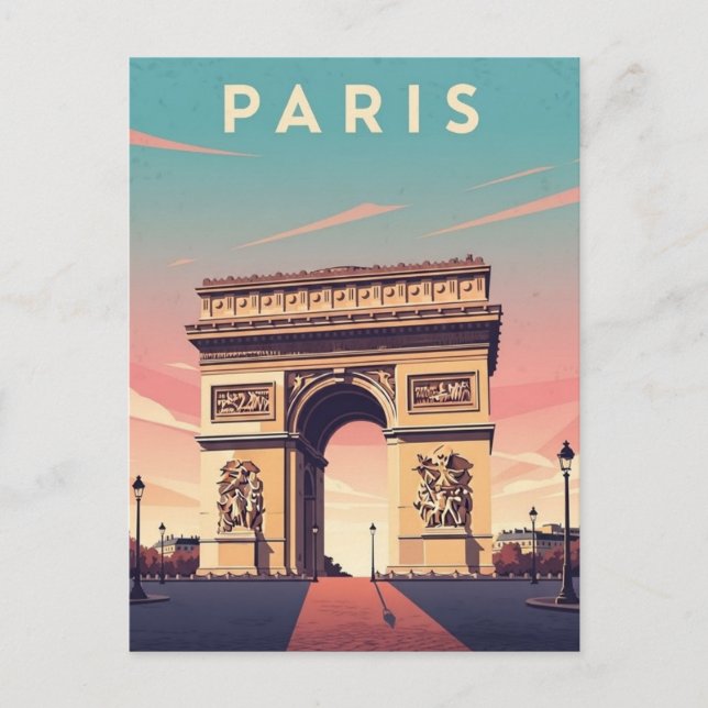 Carte postale de l'Arc de Triomphe de Paris (Devant)