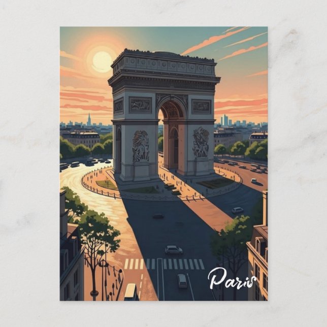 Carte postale de l'Arc de Triomphe de Paris (Devant)